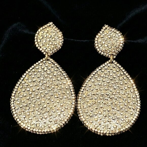 Roni Blanshay Jewelry - Roni Blanshay | Teardrop Mesh & Crystal Statement Earrings | Red Carpet Pedigree